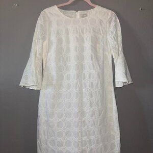 J Crew white eyelet lace dress size Small.